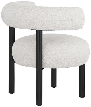 Bordeaux Boucle Fabric / Iron / Wood / Foam Contemporary Cream Boucle Fabric Accent Chair - 31.5" W x 27" D x 28" H