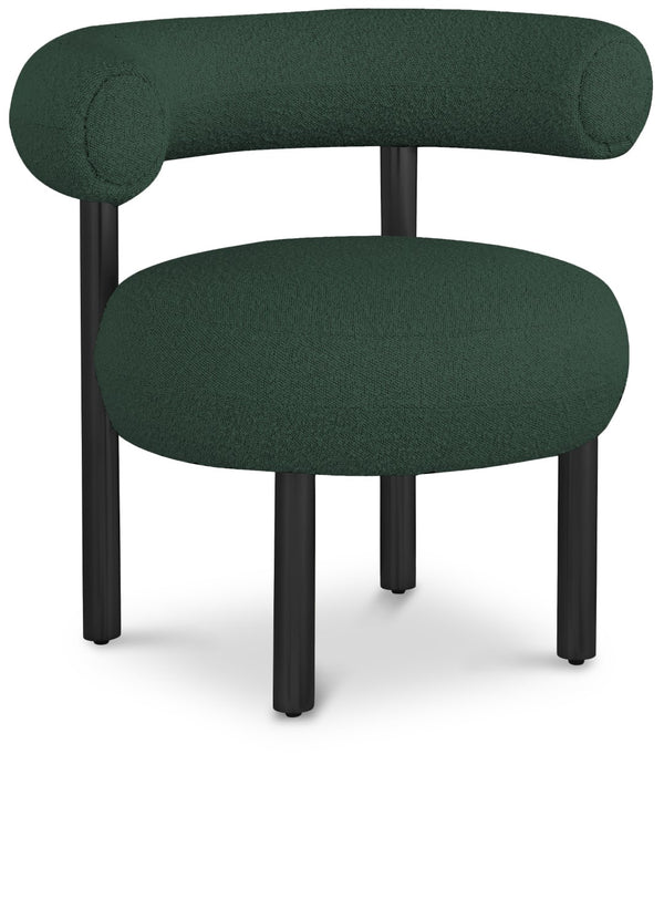 Bordeaux Boucle Fabric / Iron / Wood / Foam Contemporary Green Boucle Fabric Accent Chair - 31.5" W x 27" D x 28" H