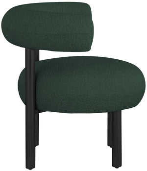 Bordeaux Boucle Fabric / Iron / Wood / Foam Contemporary Green Boucle Fabric Accent Chair - 31.5" W x 27" D x 28" H