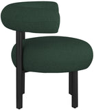 Bordeaux Boucle Fabric / Iron / Wood / Foam Contemporary Green Boucle Fabric Accent Chair - 31.5" W x 27" D x 28" H