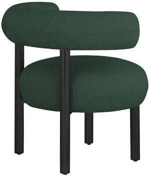 Bordeaux Boucle Fabric / Iron / Wood / Foam Contemporary Green Boucle Fabric Accent Chair - 31.5" W x 27" D x 28" H