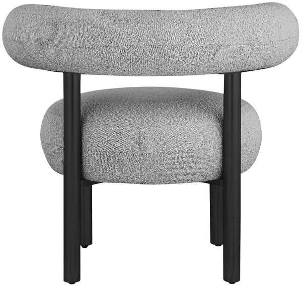 Bordeaux Boucle Fabric / Iron / Wood / Foam Contemporary Grey Boucle Fabric Accent Chair - 31.5" W x 27" D x 28" H
