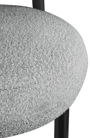 Bordeaux Boucle Fabric / Iron / Wood / Foam Contemporary Grey Boucle Fabric Accent Chair - 31.5" W x 27" D x 28" H