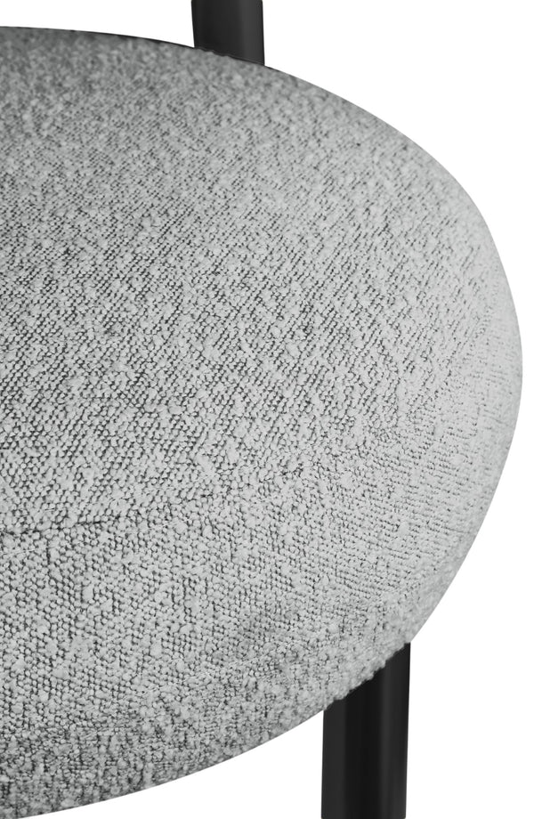 Bordeaux Boucle Fabric / Iron / Wood / Foam Contemporary Grey Boucle Fabric Accent Chair - 31.5" W x 27" D x 28" H