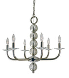 6-Light Polished Nickel Glamour Chandelier