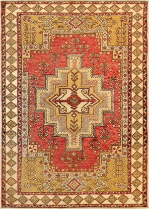 Pasargad Vintage Oushak Collection Coral Lamb's Wool Area Rug 049674-PASARGAD