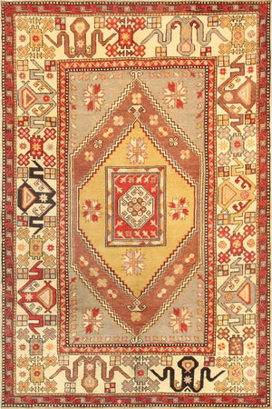 Pasargad Vintage Oushak Collection Coral Lamb's Wool Area Rug 049675-PASARGAD