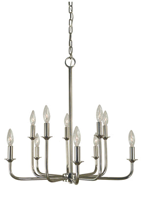 10-Light Polished Nickel Boulevard Chandelier