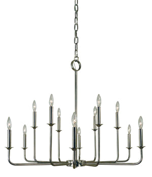 12-Light Polished Nickel Boulevard Chandelier