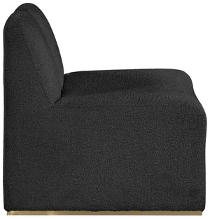 Alta Boucle Fabric / Eucalyptus Wood / Stainless Steel / Foam Contemporary Black Boucle Fabric Accent Chair - 29.5" W x 29.5" D x 29" H