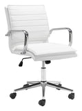 Zuo Modern Partner 100% Polyurethane, Plywood, Steel Modern Commercial Grade Office Chair White, Chrome 100% Polyurethane, Plywood, Steel