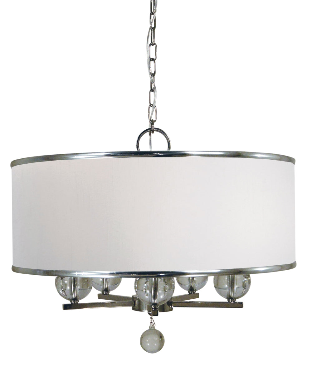 5-Light Polished Nickel Glamour Chandelier