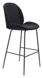 Zuo Modern Miles 100% Polyurethane, Plywood, Steel Modern Commercial Grade Barstool Black 100% Polyurethane, Plywood, Steel