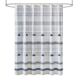 INK+IVY Cody BOHO 100% Cotton Stripe Printed Shower Curtain with Tassel II70-1285