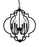 Bethel Black Chandelier in Metal & Crystal