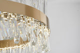 Bethel Gold LED Chandelier in Stainless Steel & Crystal