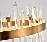 Bethel Antique Gold LED Chandelier in Metal & Crystal