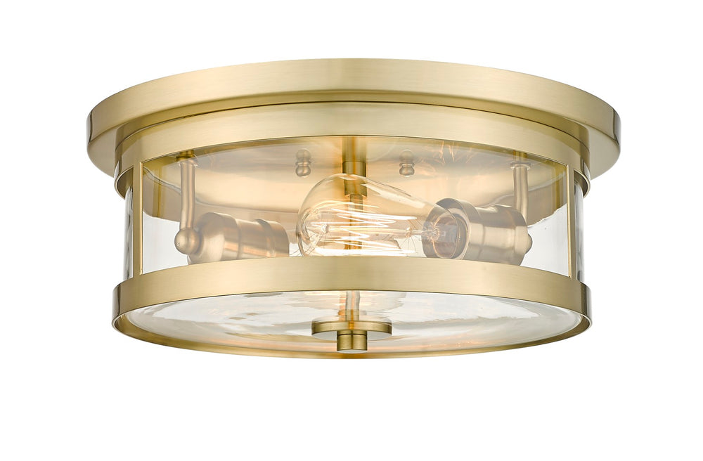 Bethel Gold Flush Mount Light Fixture – Elegant Metal & Clear Glass Design for Home Décor Appeal