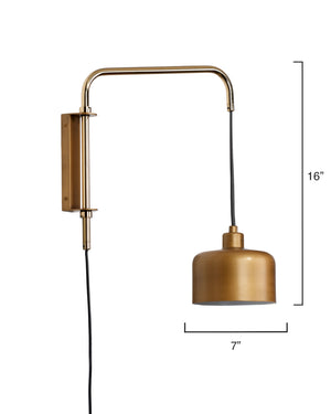 Jamie Young Co. Jeno Swing Arm Wall Sconce, Small 4JENO-SMBR