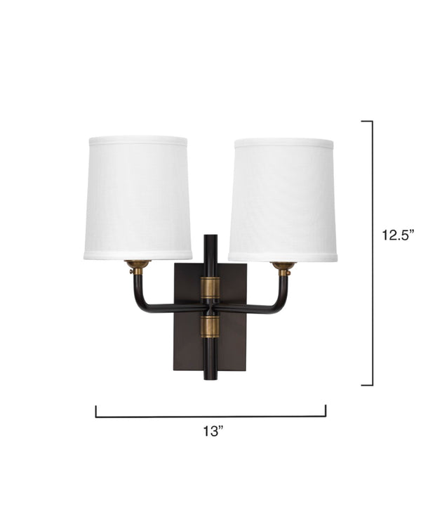 Jamie Young Co. Lawton Double Arm Wall Sconce 4LAWT-DBOB