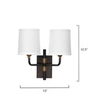 Jamie Young Co. Lawton Double Arm Wall Sconce 4LAWT-DBOB