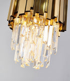 Bethel Gold Single Pendant Lighting in Stainless Steel & Crystal