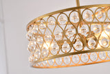 Bethel Gold Chandelier in Metal & Crystal