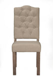 Alpine Furniture Fiji Set of 2 Tufted Upholstered Chairs, Weathered Grey ORI-814-02 Weathered Grey Mahogany Solids & Okoume Veneer 24 x 19 x 45