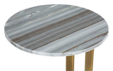 Zuo Modern Zenith Marble, MDF, Iron Modern Commercial Grade Side Table Gray, Gold, White Marble, MDF, Iron