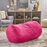 Barry Traditional 4 Foot Suede Bean Bag (Cover Only), Fushcia Noble House
