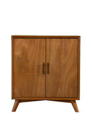 Alpine Furniture Flynn Small Bar Cabinet, Acorn 966-17 Acorn Mahogany Solids & Okoume Veneer 32 x 19 x 36