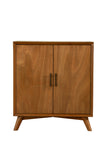 Alpine Furniture Flynn Small Bar Cabinet, Acorn 966-17 Acorn Mahogany Solids & Okoume Veneer 32 x 19 x 36