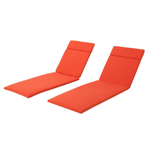 Salem Outdoor Orange Water Resistant Chaise Lounge Cushions Noble House