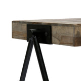 Gurley Handcrafted Modern Industrial Mango Wood Side Table, Gray and Black Noble House