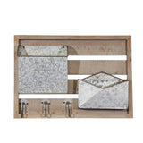 Sagebrook Home Contemporary Ec, Wood/metal Wall Mail Organizer 13601-03 Gray Wood