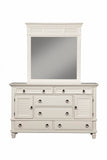 Alpine Furniture Winchester 6 Drawer Dresser w/2 Cabinets, White 1306-W-DR White Pine Solids 62 x 18 x 34