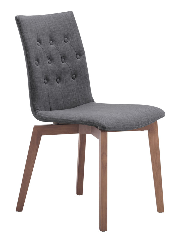 Zuo Modern Orebro 100% Polyester, Plywood, Birch Wood Mid Century Commercial Grade Dining Chair Set - Set of 2 Graphite, Brown 100% Polyester, Plywood, Birch Wood