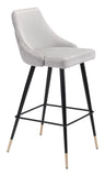 Zuo Modern Piccolo 100% Polyester, Plywood, Steel Modern Commercial Grade Barstool Gray, Black, Gold 100% Polyester, Plywood, Steel