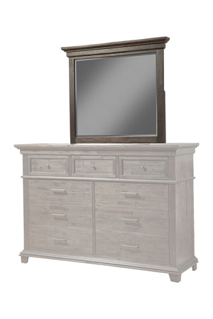 Alpine Furniture Newberry Mirror, Salvaged Grey 1468-06 Salvaged Grey Acacia Solids 44 x 3 x 36