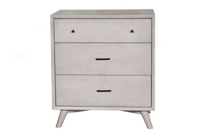 Alpine Furniture Flynn Mid Century Modern 3 Drawer Small Chest, Gray 966G-04 Gray Mahogany Solids & Okoume Veneer 32 x 18 x 36