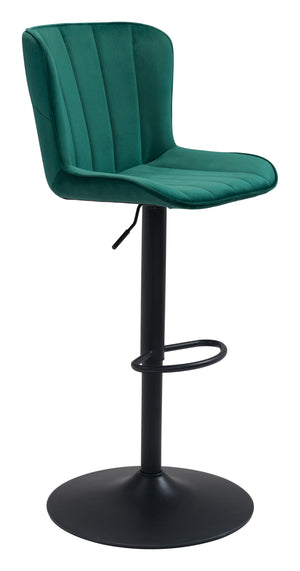 Zuo Modern Tarley 100% Polyester, Plywood, Steel Modern Commercial Grade Barstool Green, Black 100% Polyester, Plywood, Steel