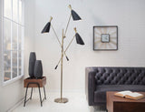 Sagebrook Home Glam Metal 77" 3-light Floor Lamp, Gold/black Kd 50081-01 Gold Metal