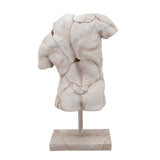 Sagebrook Home Contemporary Cracked Torso Sculpture, White 13622-03 White Polyresin