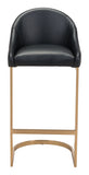 English Elm EE2773 100% Polyurethane, Plywood, Steel Modern Commercial Grade Bar Chair Black, Gold 100% Polyurethane, Plywood, Steel