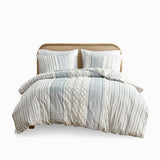 INK+IVY Imani Global Inspired Cotton Printed Comforter Set w/ Chenille Navy King/Cal II10-1275