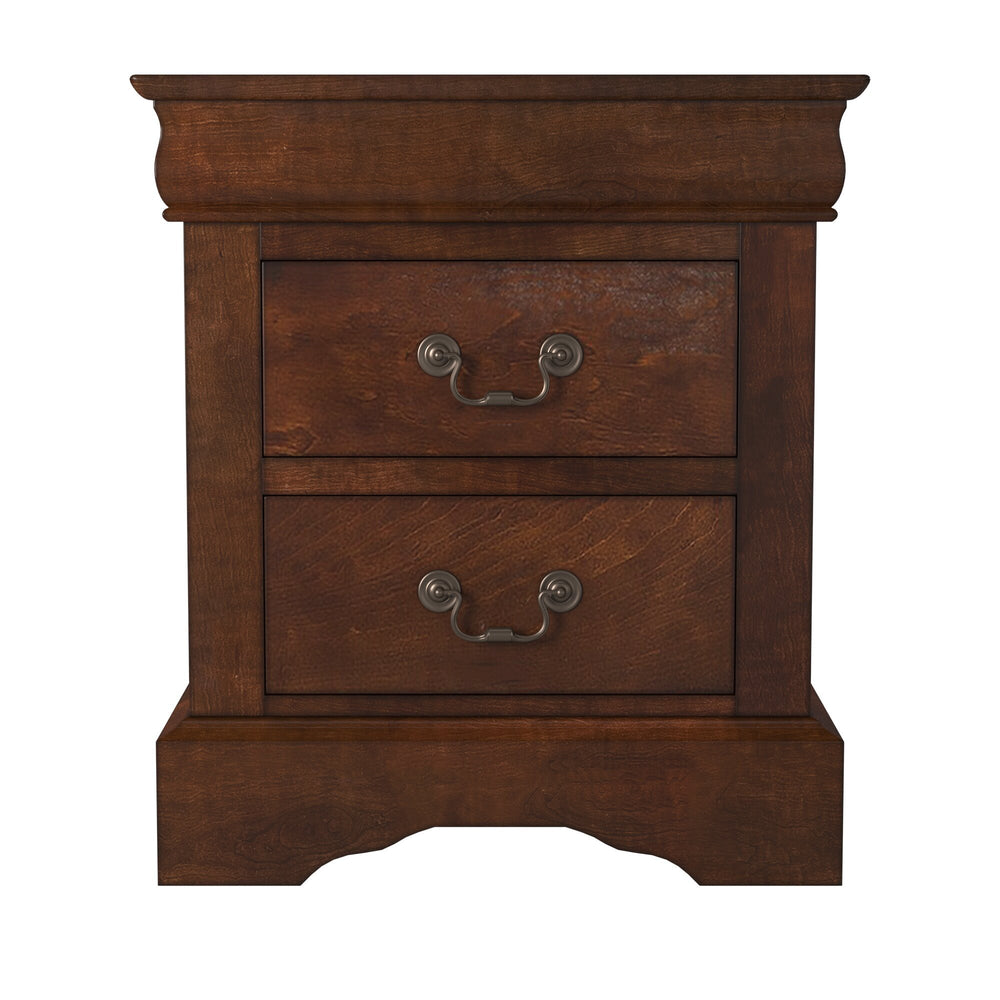 Alpine Furniture West Haven 2 Drawer Nightstand, Cappuccino 2202 Cappuccino Rubberwood Solids & Poplar Veneer 21.5 x 15.5 x 24