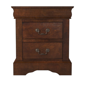 Alpine Furniture West Haven 2 Drawer Nightstand, Cappuccino 2202 Cappuccino Rubberwood Solids & Poplar Veneer 21.5 x 15.5 x 24