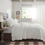 Madison Park Aster Lodge/Cabin 100% Polyester Embroidery PV Fur Coverlet Set Ivory King/Cal King:108x86"/20x36"(2) MP13-7640