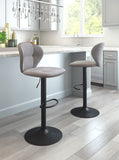 Zuo Modern Salem 100% Polyester, Plywood, Steel Modern Commercial Grade Barstool Gray, Black 100% Polyester, Plywood, Steel