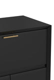 Alpine Furniture Flynn Large Bar Cabinet w/Drop Down Tray, Black 966BLK-16 Black Mahogany Solids & Veneer 32 x 19 x 51